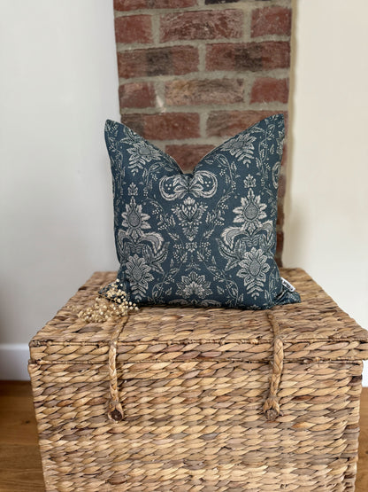 Auriella Feather Cushion | Navy Blue