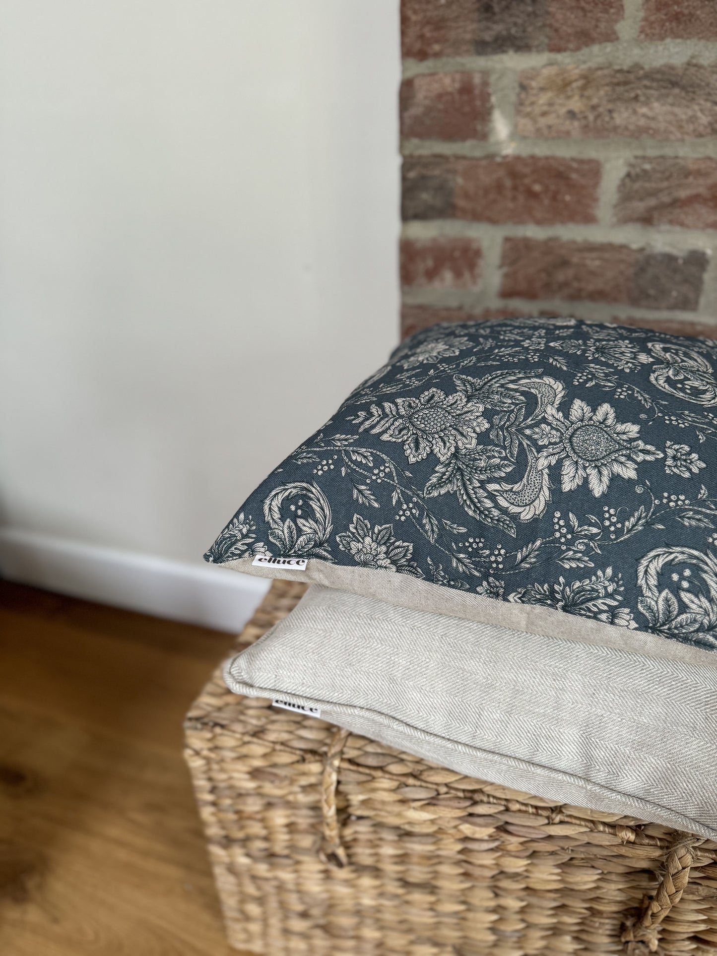 Auriella Feather Cushion | Navy Blue