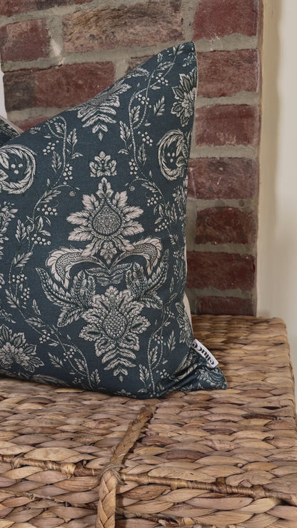 Auriella Feather Cushion | Navy Blue